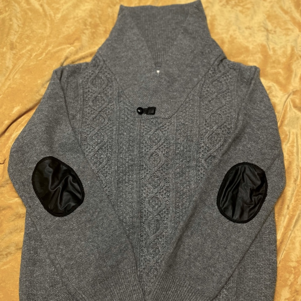 Barque cable knit shawl collar sweater.  Size Large. NWOT